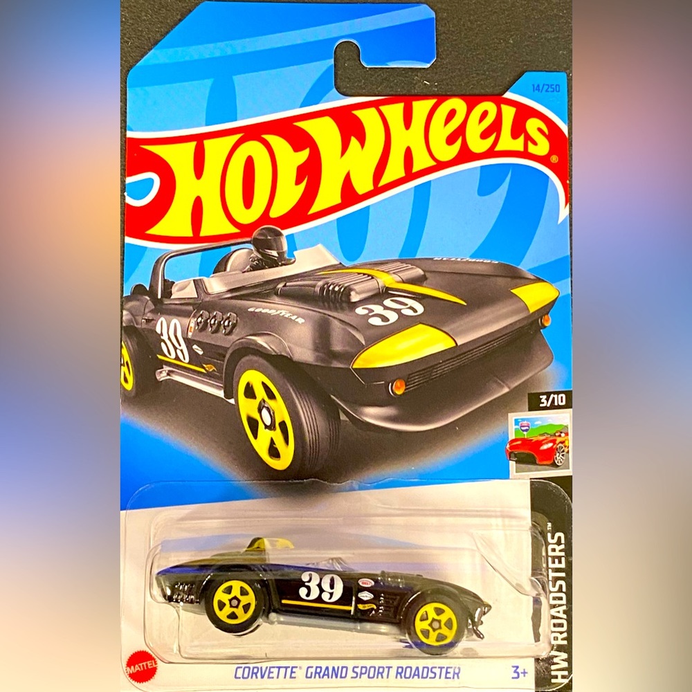 ✅ 🚗 4/20 🚗 MATTEL HOT WHEELS 3/10 HW ROADSTERS CORVETTE GRAND SPORT #14/250